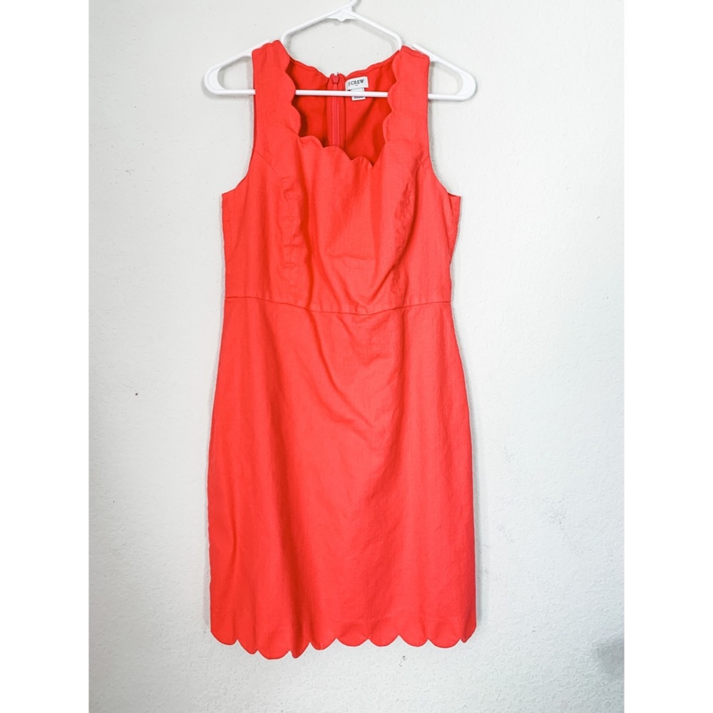 J. Crew Basketweave Scallop-Edge Dress